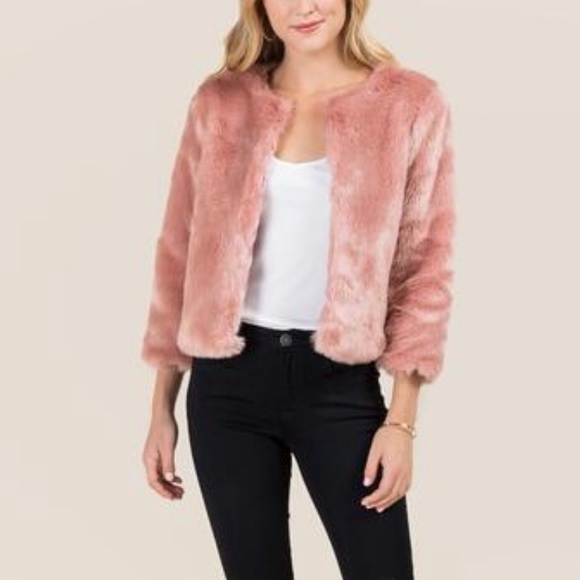 Francesca's Collections Jackets & Blazers - Pink Fur coat
